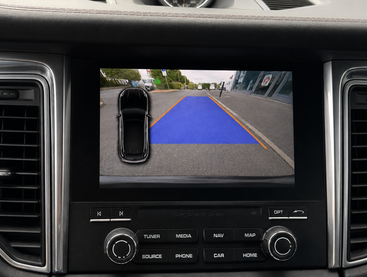 CAMÉRA DE RECUL DYNAMIQUE – PORSCHE MACAN / CAYENNE / PANAMERA – ORIGINE (2012-2023)
